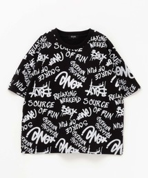 【 接触冷感 吸水速乾 】RICH MIX BOY リッチミックスボーイ ビッグロゴ総柄プリントTシャツ