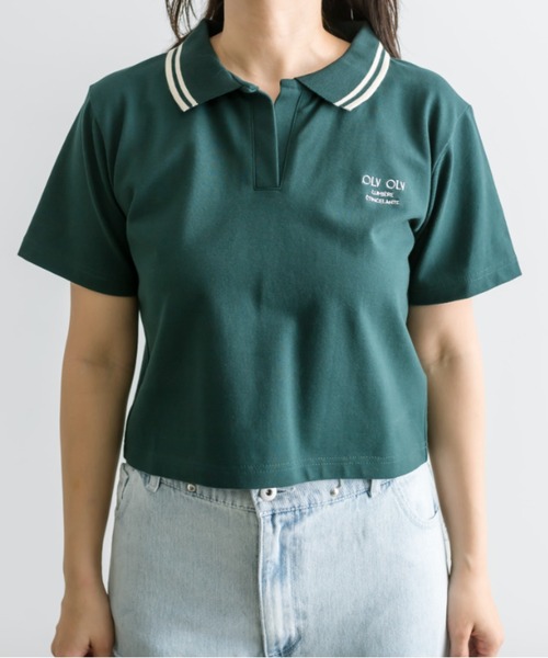 OLIVE des OLIVE（オリーブデオリーブ）の「衿ラインスキッパー　1041060660（Tシャツ/カットソー・レディース・オフホワイト/ネイビー/グリーン/アイボリー・FREE）」の12枚目の写真