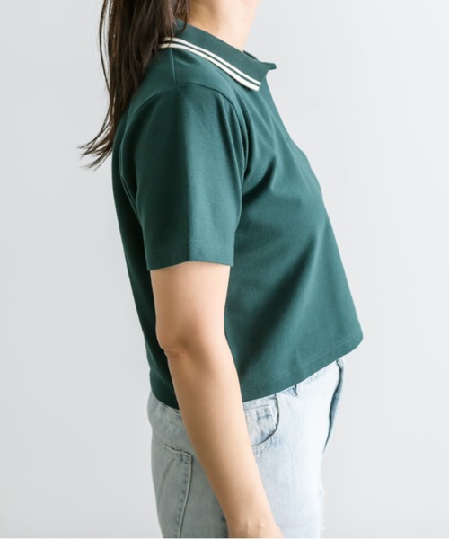 OLIVE des OLIVE（オリーブデオリーブ）の「衿ラインスキッパー　1041060660（Tシャツ/カットソー・レディース・オフホワイト/ネイビー/グリーン/アイボリー・FREE）」の11枚目の写真