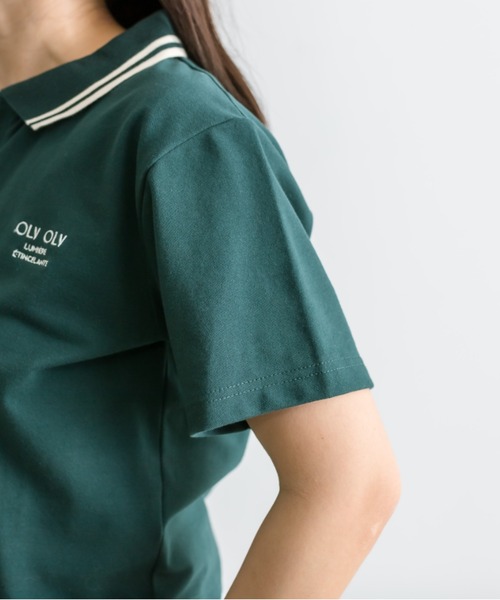 OLIVE des OLIVE（オリーブデオリーブ）の「衿ラインスキッパー　1041060660（Tシャツ/カットソー・レディース・オフホワイト/ネイビー/グリーン/アイボリー・FREE）」の6枚目の写真