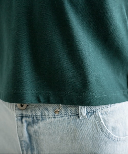OLIVE des OLIVE（オリーブデオリーブ）の「衿ラインスキッパー　1041060660（Tシャツ/カットソー・レディース・オフホワイト/ネイビー/グリーン/アイボリー・FREE）」の5枚目の写真