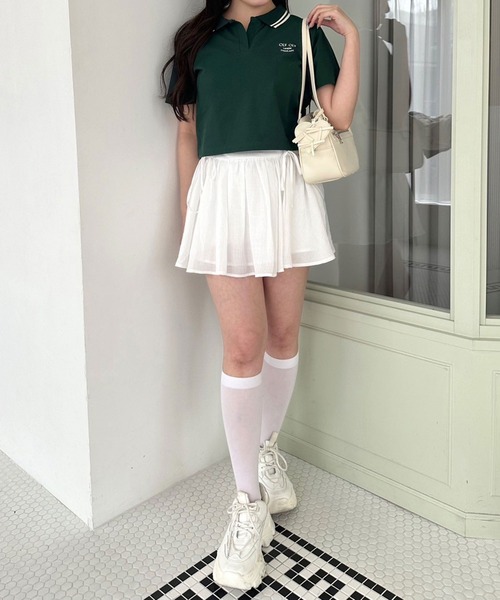 OLIVE des OLIVE（オリーブデオリーブ）の「衿ラインスキッパー　1041060660（Tシャツ/カットソー・レディース・オフホワイト/ネイビー/グリーン/アイボリー・FREE）」の14枚目の写真