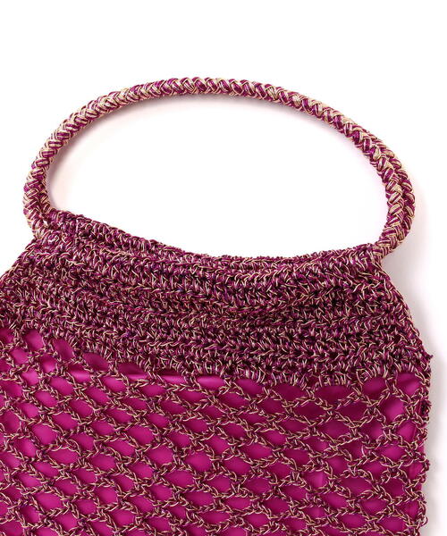 EDIT COLOGNE（エディットコロン）の「メタリックメッシュバッグ（ハンドバッグ・レディース・シルバー/ブラック/ピンク・ﾌﾘ-）」の10枚目の写真