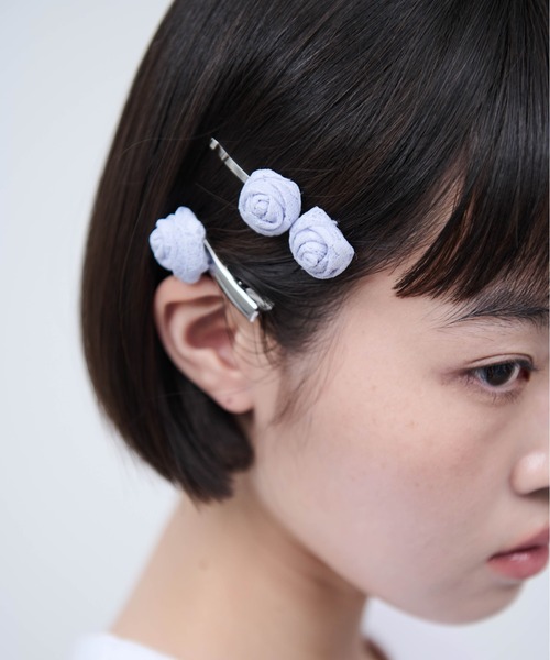 Carmelo（カーメロ）の「レースローズヘアクリップ / 2 type lace rose hair acc set（バレッタ/ヘアクリップ