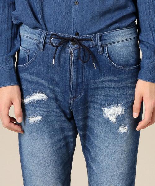 BEAUTY&YOUTH UNITED ARROWS（ビューティーアンドユースユナイテッドアローズ）の「BY スウェット クラッシュデニムパンツ◆（デニムパンツ・メンズ・コバルトブルー・MEDIUM/X-LARGE/SMALL/LARGE）」の2枚目の写真