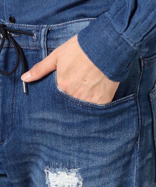 BEAUTY&YOUTH UNITED ARROWS（ビューティーアンドユースユナイテッドアローズ）の「BY スウェット クラッシュデニムパンツ◆（デニムパンツ・メンズ・コバルトブルー・MEDIUM/X-LARGE/SMALL/LARGE）」の3枚目の写真
