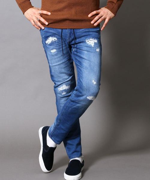 BEAUTY&YOUTH UNITED ARROWS（ビューティーアンドユースユナイテッドアローズ）の「BY スウェット クラッシュデニムパンツ◆（デニムパンツ・メンズ・コバルトブルー・MEDIUM/X-LARGE/SMALL/LARGE）」の12枚目の写真