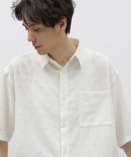 LAKOLE（ラコレ）の「透かしレースシャツ半袖 / 111300（シャツ