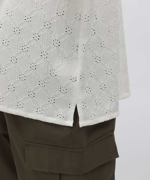 LAKOLE（ラコレ）の「透かしレースシャツ半袖 / 111300（シャツ/ブラウス・メンズ・ホワイト/ロイヤルブルー/ブラック/ブラウン・LARGE/MEDIUM/X-LARGE）」の21枚目の写真