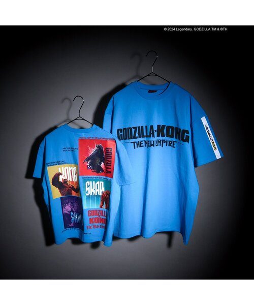 BREEZE(ブリーズ)の「【ゴジラxコング 新たなる帝国】転写ワイドTシャツ(大人)(Tシャツ/カットソー・メンズ・ブルー/オフホワイト/ブラック/ピンク/ライム・MEDIUM/LARGE)」の7枚目の写真