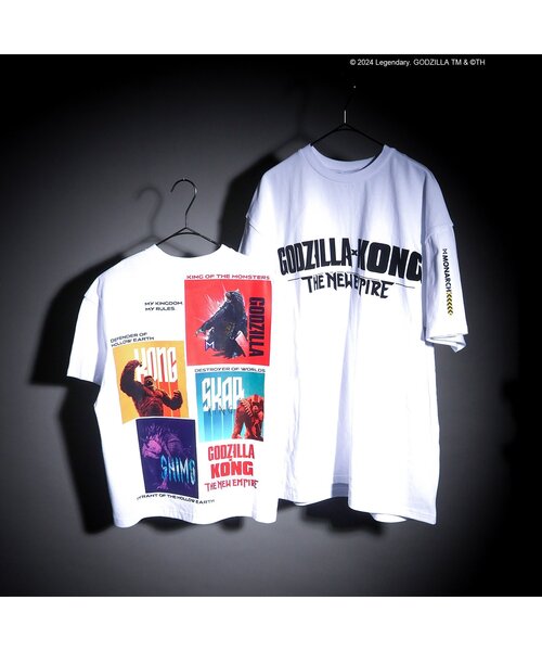 BREEZE(ブリーズ)の「【ゴジラxコング 新たなる帝国】転写ワイドTシャツ(大人)(Tシャツ/カットソー・メンズ・ブルー/オフホワイト/ブラック/ピンク/ライム・MEDIUM/LARGE)」の8枚目の写真