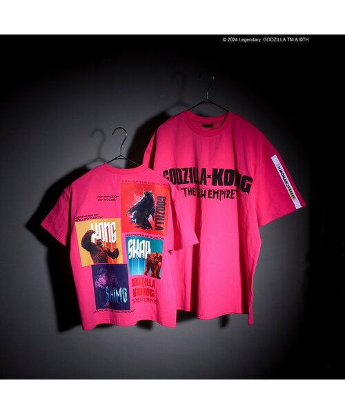 BREEZE(ブリーズ)の「【ゴジラxコング 新たなる帝国】転写ワイドTシャツ(大人)(Tシャツ/カットソー・メンズ・ブルー/オフホワイト/ブラック/ピンク/ライム・MEDIUM/LARGE)」の9枚目の写真