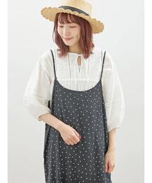 Samansa Mos2 | 【抗菌防臭】首元すっきりスキッパーレースブラウス(チュニック)