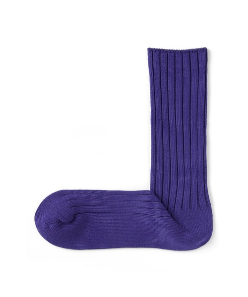 無印良品（ムジルシリョウヒン）の「紳士　光沢感のある綿糸で編んだ　足なり直角　厚手靴下（ソックス/靴下・メンズ・レッド/オフホワイト/パープル/ライトブルー/ブラック/ライトイエロー/キャメル/グリーン/ブルー/ライトグレー系・25-27CM）」の7枚目の写真