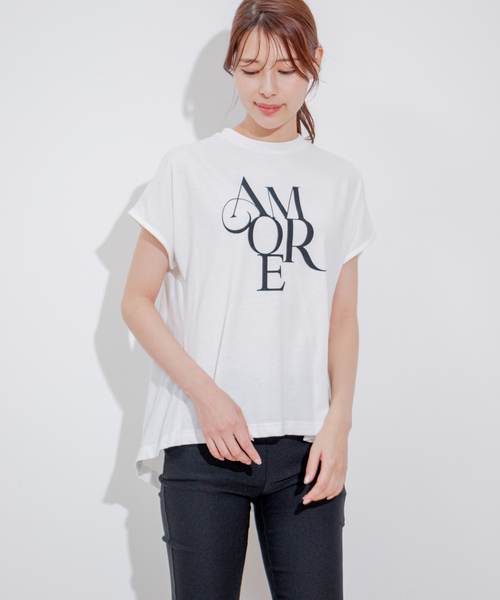 Jayro（ジャイロ）の「フロッキーロゴチュニックTシャツ（Tシャツ/カットソー・レディース・グレー系その他/ブラック/ホワイト系その他・M）」の4枚目の写真