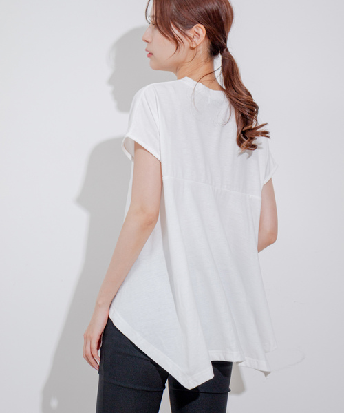 Jayro（ジャイロ）の「フロッキーロゴチュニックTシャツ（Tシャツ/カットソー・レディース・グレー系その他/ブラック/ホワイト系その他・M）」の5枚目の写真