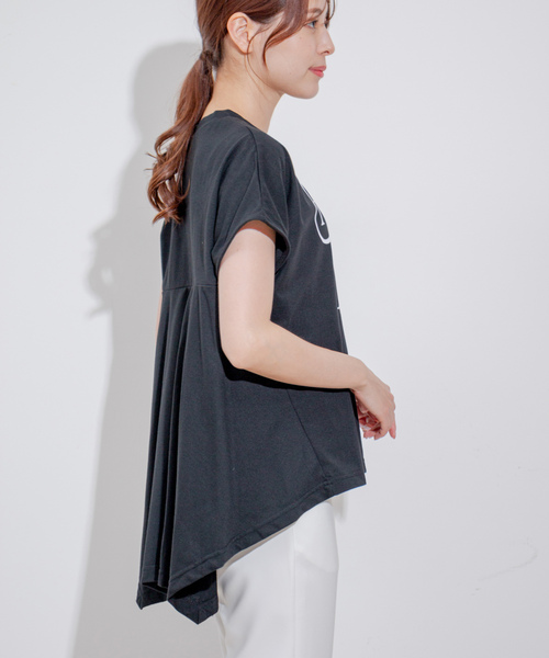 Jayro（ジャイロ）の「フロッキーロゴチュニックTシャツ（Tシャツ/カットソー・レディース・グレー系その他/ブラック/ホワイト系その他・M）」の9枚目の写真
