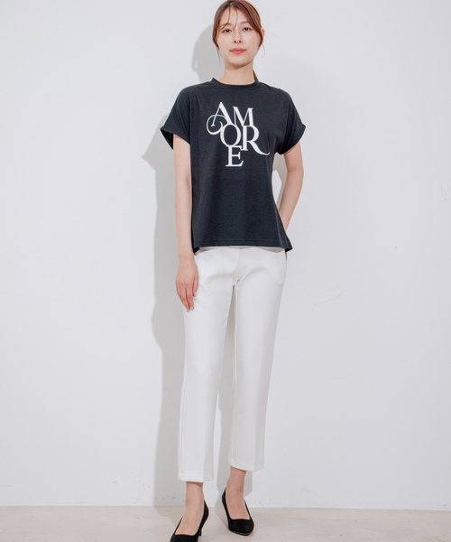 Jayro（ジャイロ）の「フロッキーロゴチュニックTシャツ（Tシャツ/カットソー・レディース・グレー系その他/ブラック/ホワイト系その他・M）」の12枚目の写真