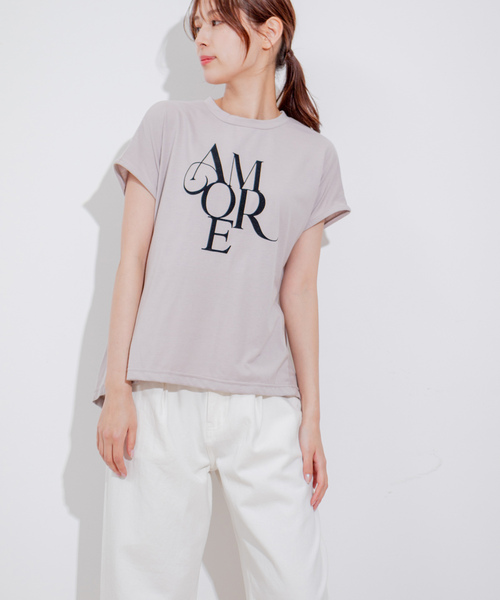 Jayro（ジャイロ）の「フロッキーロゴチュニックTシャツ（Tシャツ/カットソー・レディース・グレー系その他/ブラック/ホワイト系その他・M）」の14枚目の写真