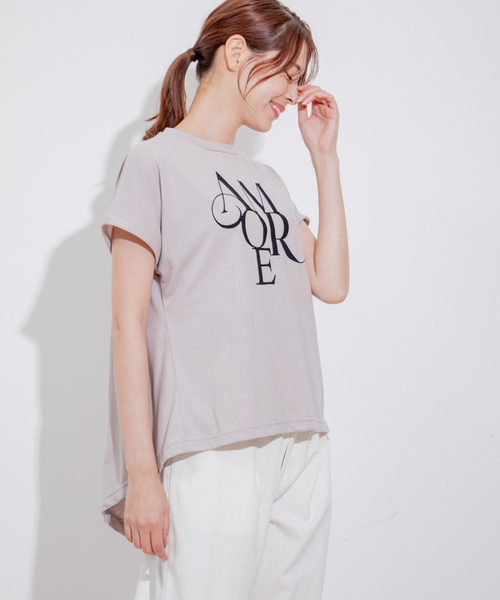 Jayro（ジャイロ）の「フロッキーロゴチュニックTシャツ（Tシャツ/カットソー・レディース・グレー系その他/ブラック/ホワイト系その他・M）」の15枚目の写真