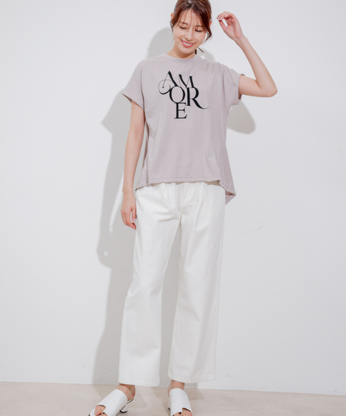 Jayro（ジャイロ）の「フロッキーロゴチュニックTシャツ（Tシャツ/カットソー・レディース・グレー系その他/ブラック/ホワイト系その他・M）」の17枚目の写真