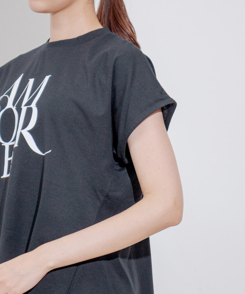 Jayro（ジャイロ）の「フロッキーロゴチュニックTシャツ（Tシャツ/カットソー・レディース・グレー系その他/ブラック/ホワイト系その他・M）」の21枚目の写真