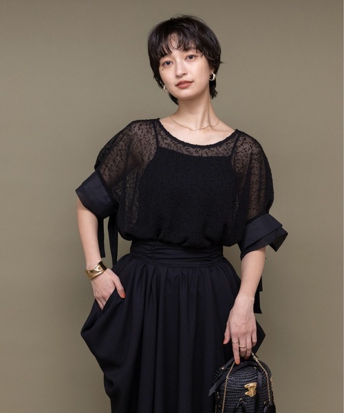 半額ストア ネップメッシュ ドルマン プルオーバー Eimee Law│Eimee Law トップス