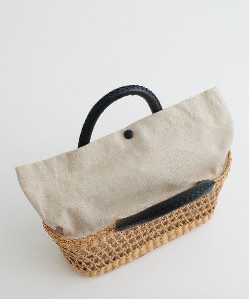 natural couture（ナチュラルクチュール）の「シーグラスミニバッグ（かごバッグ・レディース・ナチュラル・FREE）」の6枚目の写真