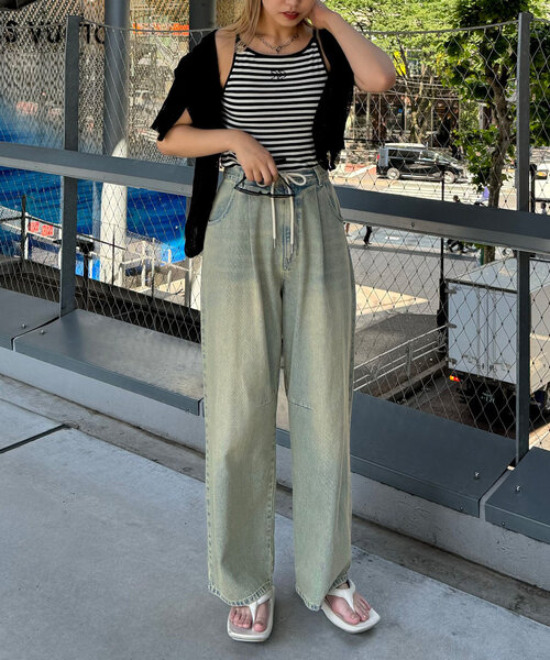 CIAOPANIC（チャオパニック）の「パイピングCPロゴリブタンクトップ（キャミソール・レディース・アイボリー/ブラック/レッド/ホワイト・ONE SIZE）」の8枚目の写真