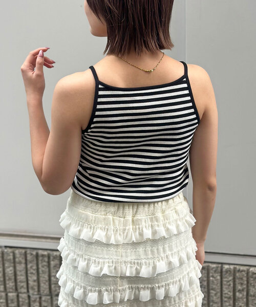 CIAOPANIC（チャオパニック）の「パイピングCPロゴリブタンクトップ（キャミソール・レディース・アイボリー/ブラック/レッド/ホワイト・ONE SIZE）」の12枚目の写真