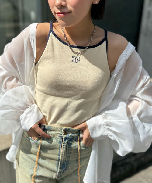 CIAOPANIC（チャオパニック）の「パイピングCPロゴリブタンクトップ（キャミソール・レディース・アイボリー/ブラック/レッド/ホワイト・ONE SIZE）」の16枚目の写真