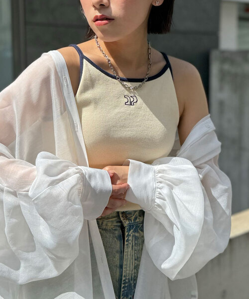 CIAOPANIC（チャオパニック）の「パイピングCPロゴリブタンクトップ（キャミソール・レディース・アイボリー/ブラック/レッド/ホワイト・ONE SIZE）」の17枚目の写真