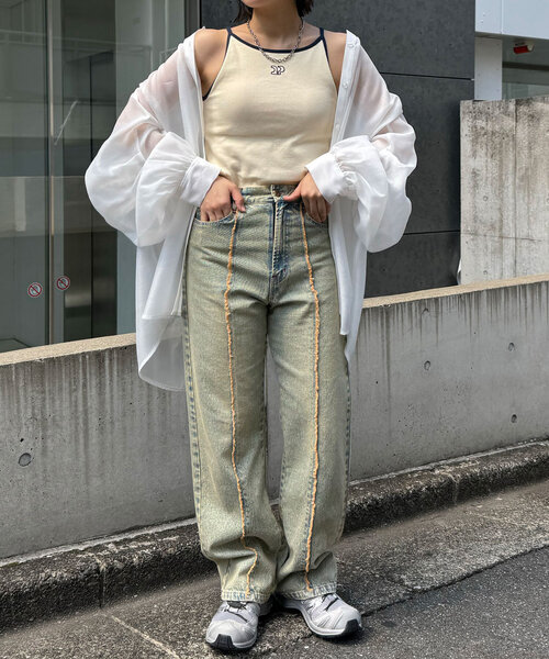 CIAOPANIC（チャオパニック）の「パイピングCPロゴリブタンクトップ（キャミソール・レディース・アイボリー/ブラック/レッド/ホワイト・ONE SIZE）」の22枚目の写真