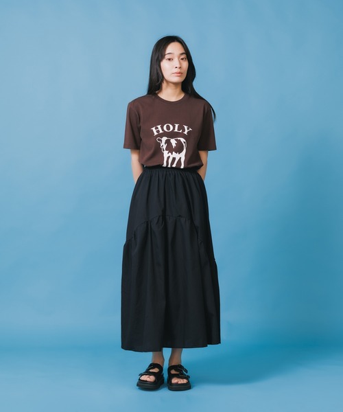 MIXTA(ミクスタ)の「MIXTA/ミクスタ HOLY SS CREWNECK T-SHIRTS Tシャツ(Tシャツ/カットソー・レディース・アッシュグレー/ブラウン・S/M/L)」の5枚目の写真