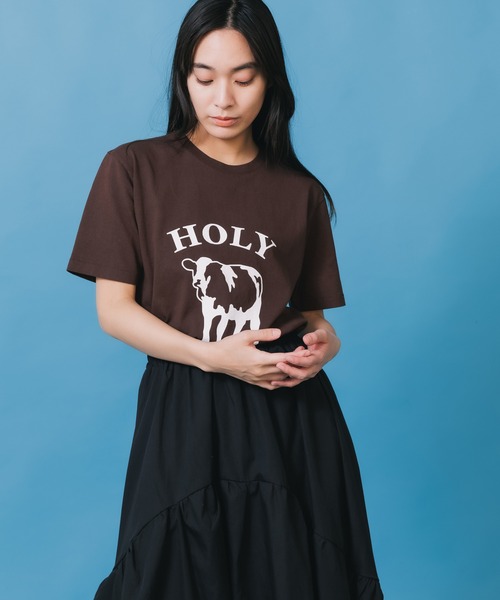 MIXTA(ミクスタ)の「MIXTA/ミクスタ HOLY SS CREWNECK T-SHIRTS Tシャツ(Tシャツ/カットソー・レディース・アッシュグレー/ブラウン・S/M/L)」の12枚目の写真