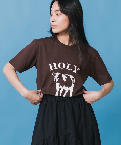 MIXTA(ミクスタ)の「MIXTA/ミクスタ HOLY SS CREWNECK T-SHIRTS Tシャツ(Tシャツ/カットソー・レディース・アッシュグレー/ブラウン・S/M/L)」の3枚目の写真