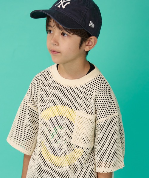 PAIRMANON STREET（ペアマノンストリート）の「【PAIRMANON STREET】半袖 メッシュ トップス Tシャツ（Tシャツ/カットソー・キッズ・オフホワイト/ブラック・110/140/130/160/100/120/150/90）」の6枚目の写真