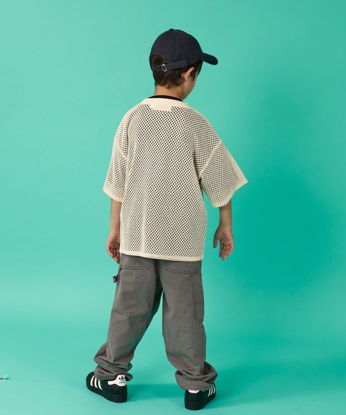 PAIRMANON STREET（ペアマノンストリート）の「【PAIRMANON STREET】半袖 メッシュ トップス Tシャツ（Tシャツ/カットソー・キッズ・オフホワイト/ブラック・110/140/130/160/100/120/150/90）」の8枚目の写真