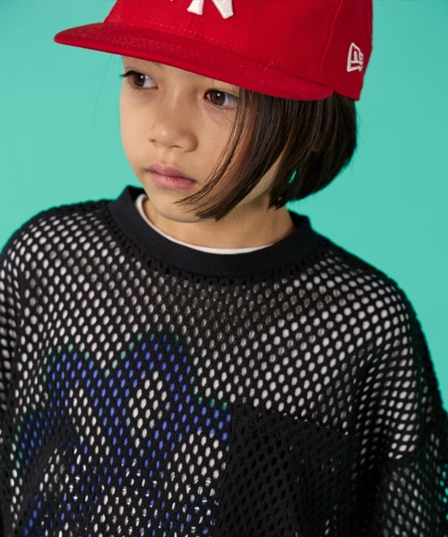 PAIRMANON STREET（ペアマノンストリート）の「【PAIRMANON STREET】半袖 メッシュ トップス Tシャツ（Tシャツ/カットソー・キッズ・オフホワイト/ブラック・110/140/130/160/100/120/150/90）」の12枚目の写真