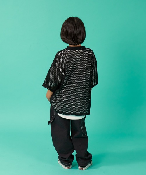 PAIRMANON STREET（ペアマノンストリート）の「【PAIRMANON STREET】半袖 メッシュ トップス Tシャツ（Tシャツ/カットソー・キッズ・オフホワイト/ブラック・110/140/130/160/100/120/150/90）」の13枚目の写真