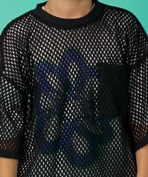 PAIRMANON STREET（ペアマノンストリート）の「【PAIRMANON STREET】半袖 メッシュ トップス Tシャツ（Tシャツ/カットソー・キッズ・オフホワイト/ブラック・110/140/130/160/100/120/150/90）」の14枚目の写真