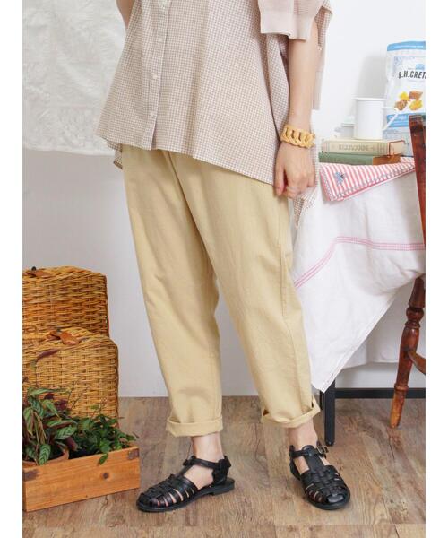 Samansa Mos2（サマンサ モスモス）の「【累計販売枚数19万6千本突破】【Lサイズ WEB限定】【クールコットン/接触冷感】柄アソートテーパードパンツ（その他パンツ・レディース・ブラック/ベージュ/キナリ/チャコールグレー/カーキ・M/L）」の4枚目の写真