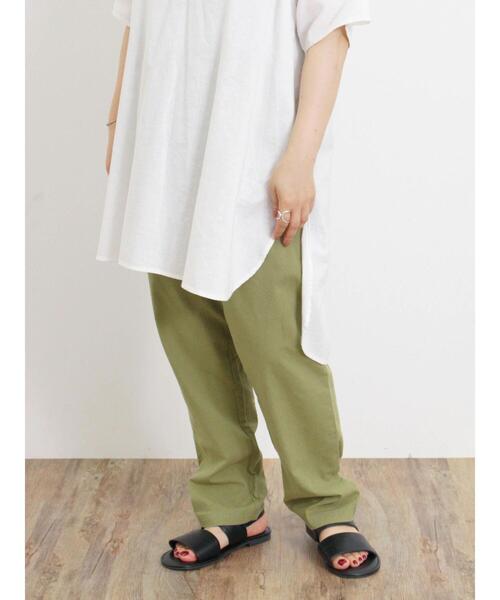 Samansa Mos2（サマンサ モスモス）の「【累計販売枚数19万6千本突破】【Lサイズ WEB限定】【クールコットン/接触冷感】柄アソートテーパードパンツ（その他パンツ・レディース・ブラック/ベージュ/キナリ/チャコールグレー/カーキ・M/L）」の5枚目の写真