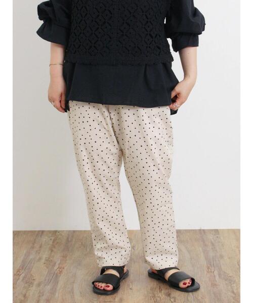 Samansa Mos2（サマンサ モスモス）の「【累計販売枚数19万6千本突破】【Lサイズ WEB限定】【クールコットン/接触冷感】柄アソートテーパードパンツ（その他パンツ・レディース・ブラック/ベージュ/キナリ/チャコールグレー/カーキ・M/L）」の6枚目の写真