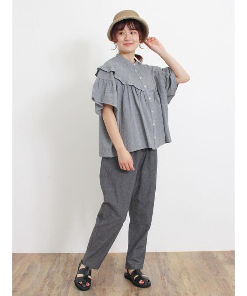 Samansa Mos2（サマンサ モスモス）の「【累計販売枚数19万6千本突破】【Lサイズ WEB限定】【クールコットン/接触冷感】柄アソートテーパードパンツ（その他パンツ・レディース・ブラック/ベージュ/キナリ/チャコールグレー/カーキ・M/L）」の16枚目の写真