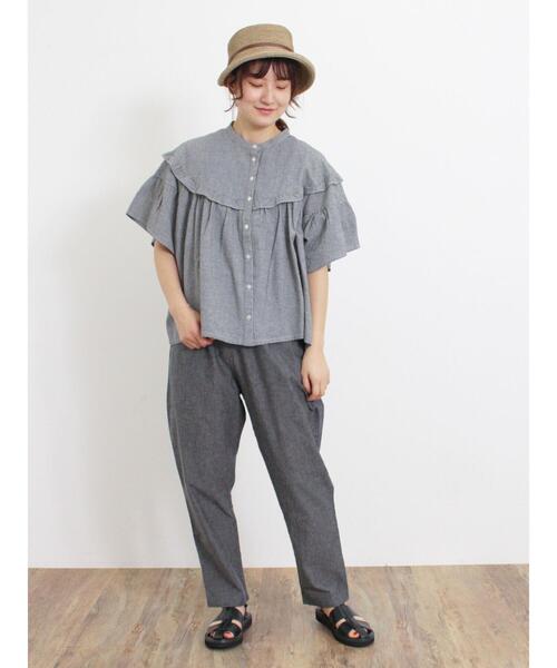 Samansa Mos2（サマンサ モスモス）の「【累計販売枚数19万6千本突破】【Lサイズ WEB限定】【クールコットン/接触冷感】柄アソートテーパードパンツ（その他パンツ・レディース・ブラック/ベージュ/キナリ/チャコールグレー/カーキ・M/L）」の17枚目の写真