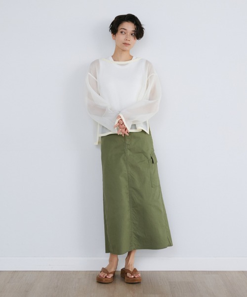 YVON（イヴォン）の「ダブルフェイスメッシュボートネックプルオーバー（Tシャツ/カットソー・レディース・ブラック/オフホワイト・9号）」の18枚目の写真