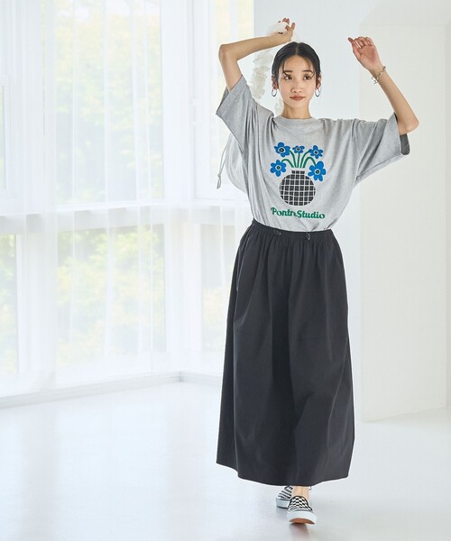 coen（コーエン）の「切り替えコクーンスカート（スカート・レディース・ロイヤルブルー/ブラック・M/L）」の6枚目の写真