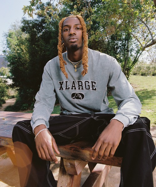 XLARGE(エクストララージ)の「OVERDYED COLLEGE LOGO L/S TEE(Tシャツ/カットソー・メンズ・ブラック/ネイビー/グリーン・S/M/L/XL)」の14枚目の写真