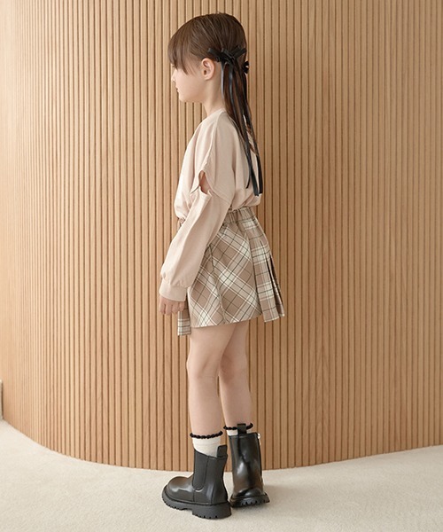 Lycee mine（リセマイン）の「チェックプリーツスカート(インパン付き)（スカート・キッズ・マスタード/インディゴブルー/ベージュ/ブラック/モスグリーン・140cm/120cm/150cm/130cm/110cm/100cm）」の11枚目の写真